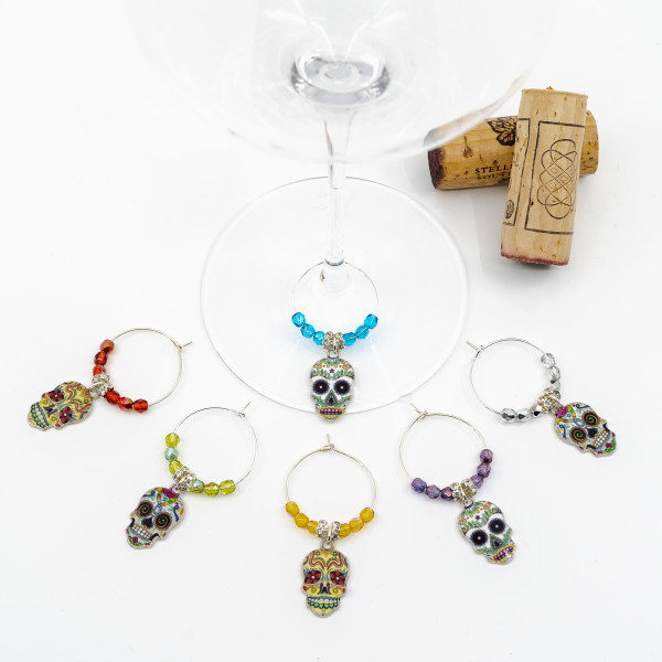 "Dia de los Muertos" Weinglas-Charms