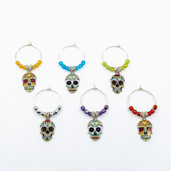 "Dia de los Muertos" Weinglas-Charms