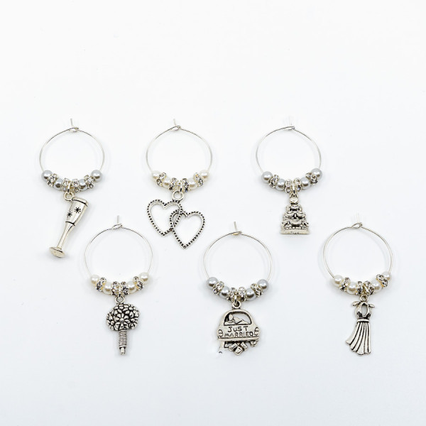 "Just Married" Weinglas-Charms
